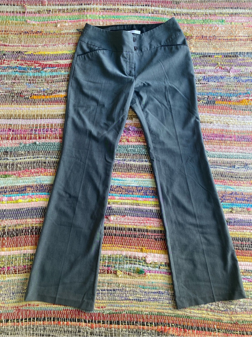 Smart Set Grey Flare Dress Pants Office Trousers Size 7